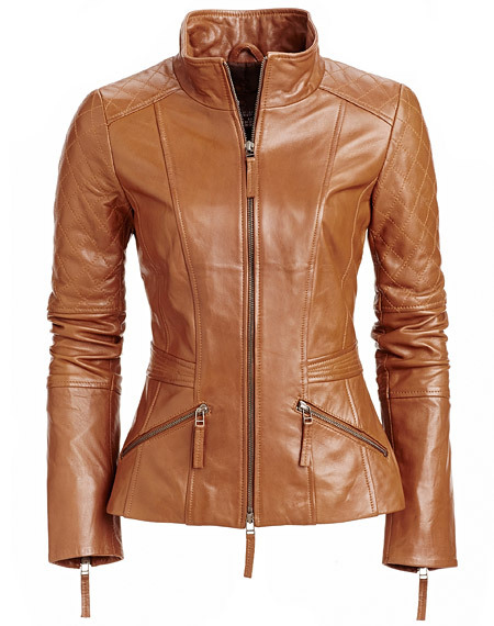 Women's Tan Brown Leather Jacket